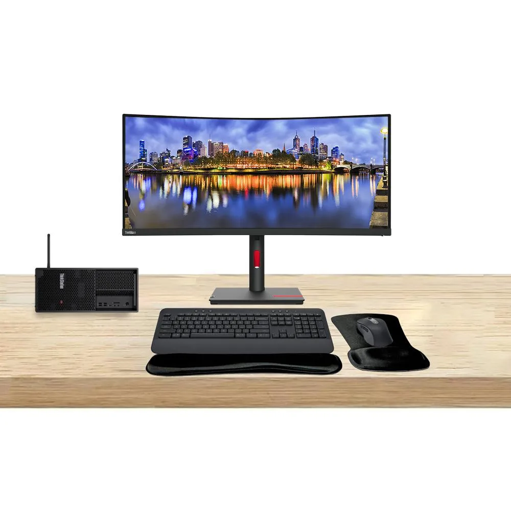 Lenovo Lenovo ThinkStation P3 Tower i7-14700 32GB 1TB T1000 8GB DDR6 + ThinkVision T34w 34 3440x1440 60Hz + MK650 — product photo