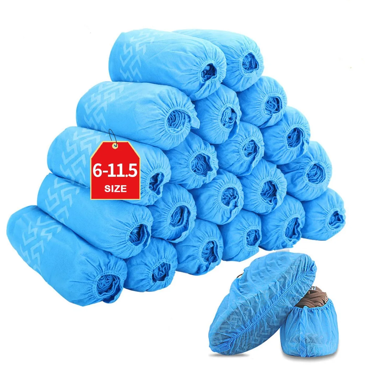  Tomus-UNI Shoe Covers Disposable 200 Pack (100 Pairs) Blue XX-Large — product photo