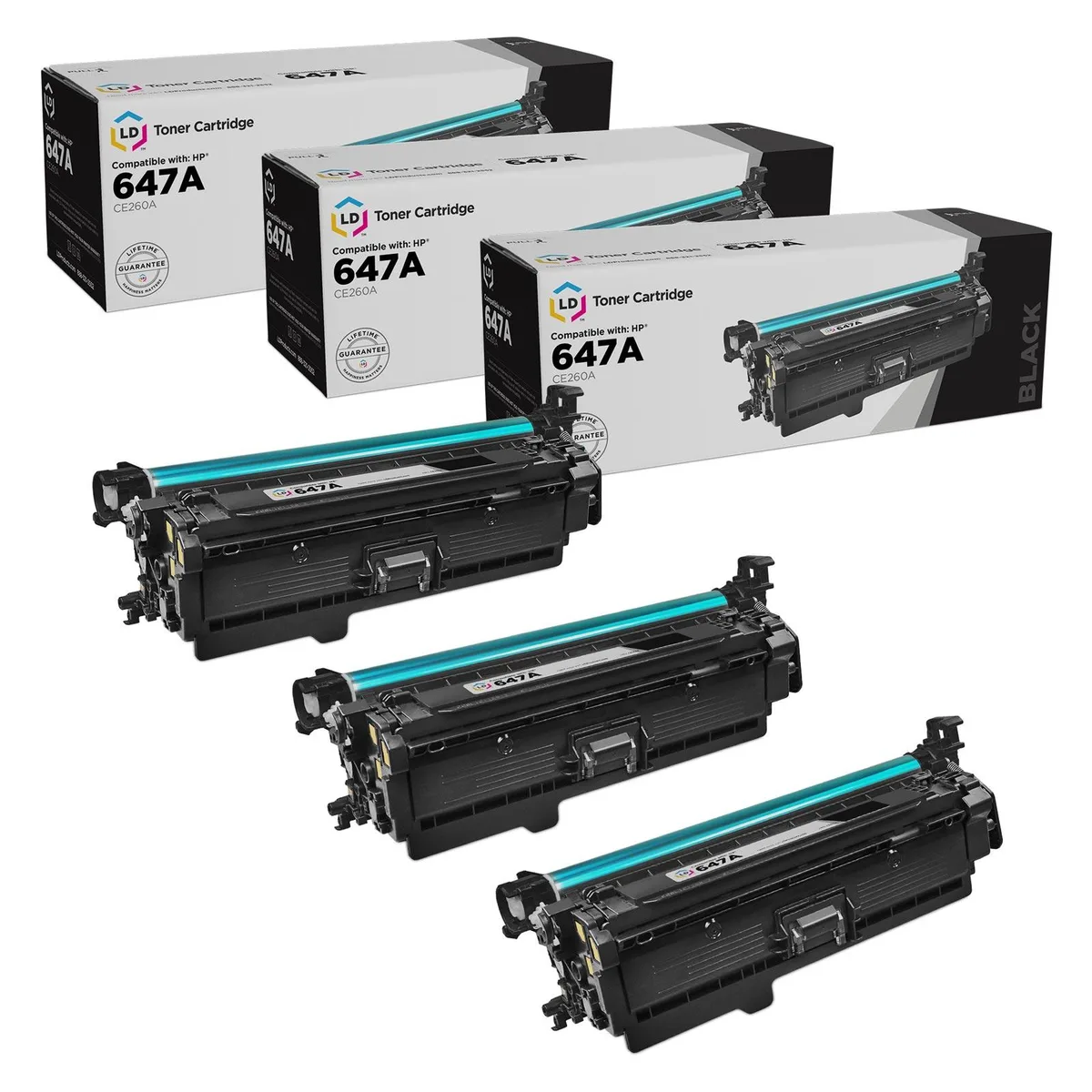 LD Products LD Products Remanufactured Toner Cartridge 647A Black 3-Pack — product photo