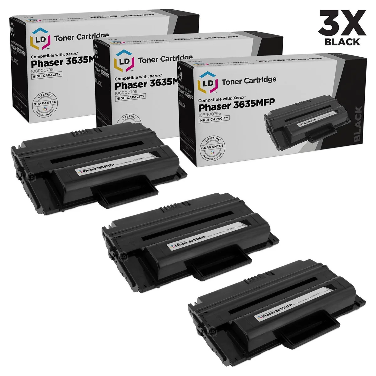 LD Products LD Products Compatible Xerox 108R00795 3PK High Yield Black Toner Cartridges — product photo