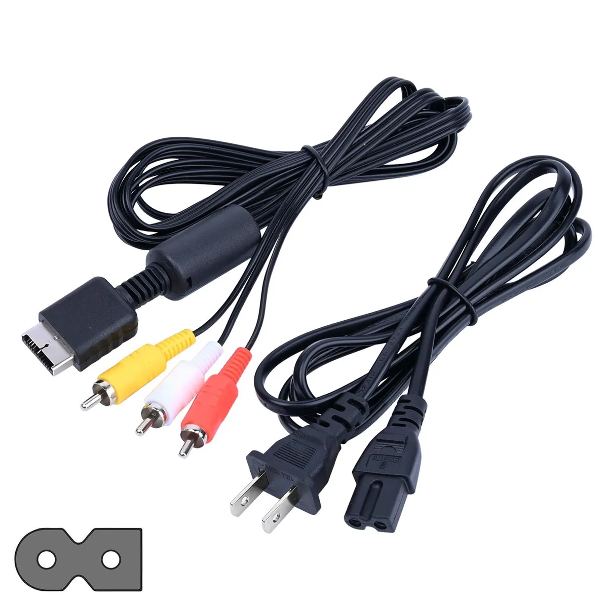  CSTESVN Power Cord and AV Cable for PS2 PS1 Fat Console 1.5M 1.8M — product photo