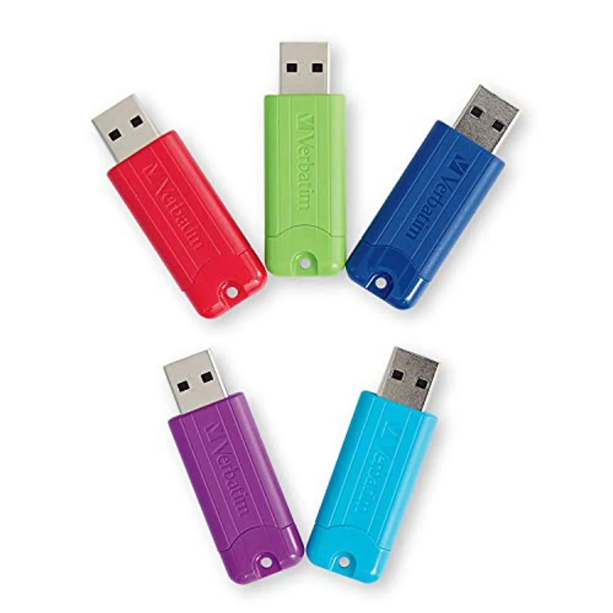 VERBATIM Verbatim Pinstripe 32GB USB 3.0 Flash Drive 5 Pack Multicolor — product photo