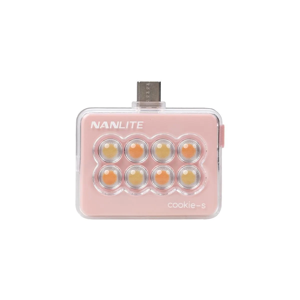 nanlite Nanlite Cookie Coral Pink USB-C Mini Square LED Light — product photo