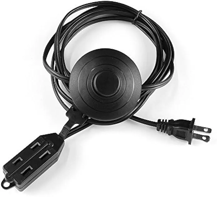 usbroway usbroway 8 ft 3-Outlet Extension Cord with Foot Switch, Water-Resistant Cover, 2-Pack — product photo