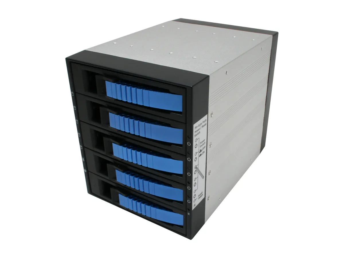 iStarUSA Inc. iStarUSA Inc. BPU-350-Blue 3x5.25" to 5x3.5" SATA 2.0 Hot-Swap Backplane Raid Cage server accessory — product photo