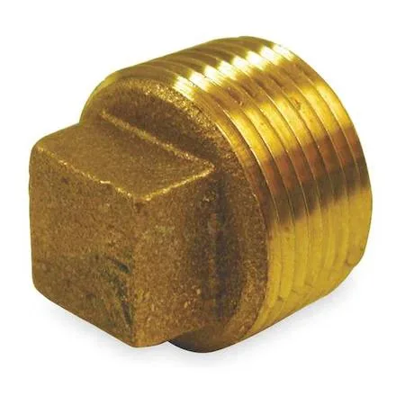Red brass cored plug with tapered male threads, 2-1/2 inch size