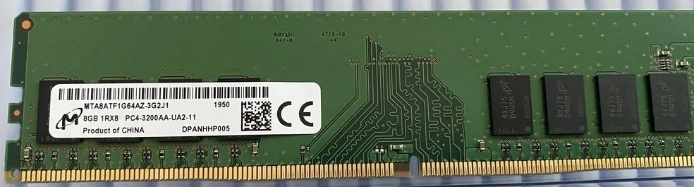 Micron Technology, Inc. Micron Technology, Inc. MTA8ATF1G64AZ-3G2J1 DDR4 8GB 3200 MT/s CL23 288-Pin UDIMM 1.2V desktop RAM — product photo