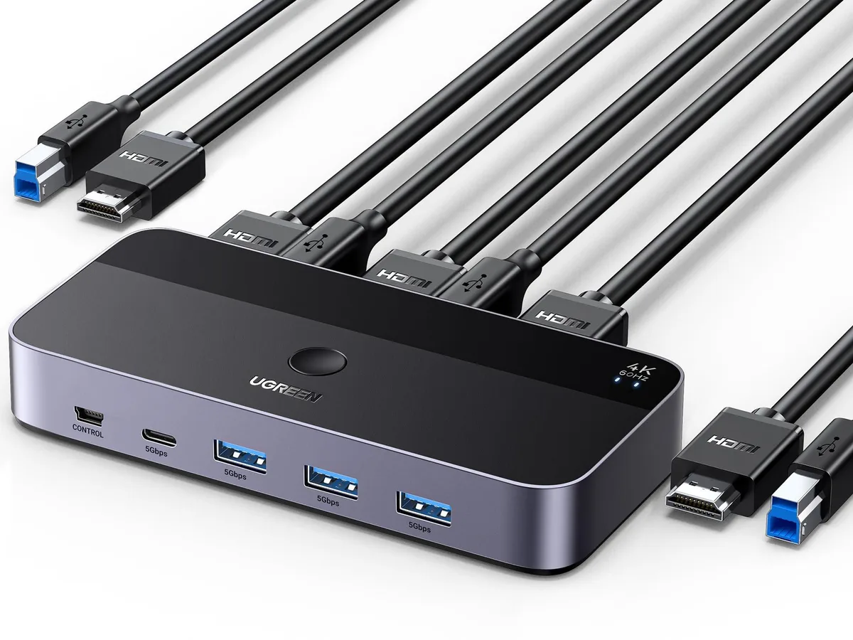 Vszerda Vszerda 15707A KVM Switch 2-Port HDMI 4K@60Hz 4 USB 3.0 — product photo