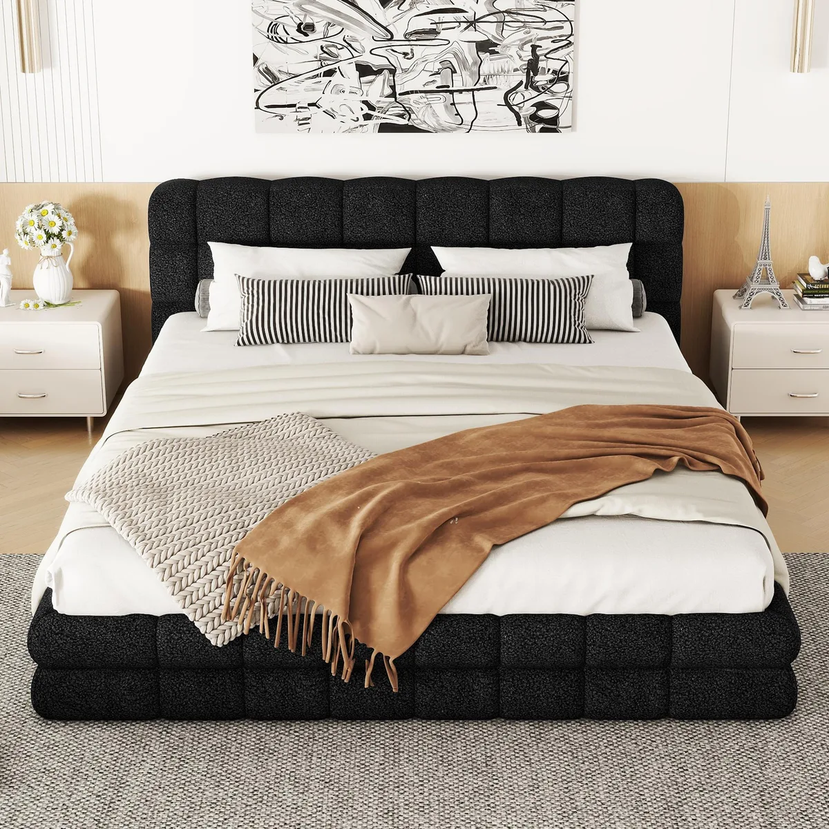 tuphen tuphen Upholstered Platform Bed Queen Black — product photo