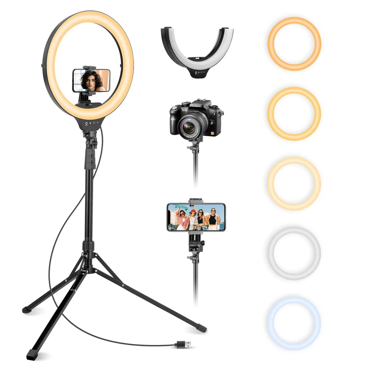  Neewer 14'' Ring Light 62'' Tripod Phone Holder 288 LED 5 Color 10 Brightness Bluetooth — product photo