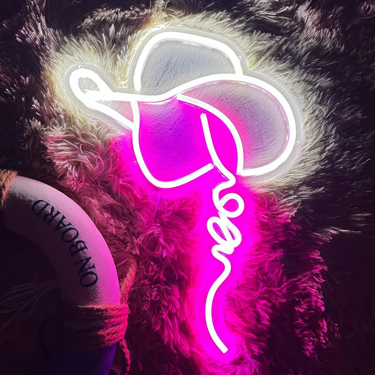VVKOWSG VVKOWSG Cowgirl Hat LED Neon Sign Pink 40x30 cm — product photo