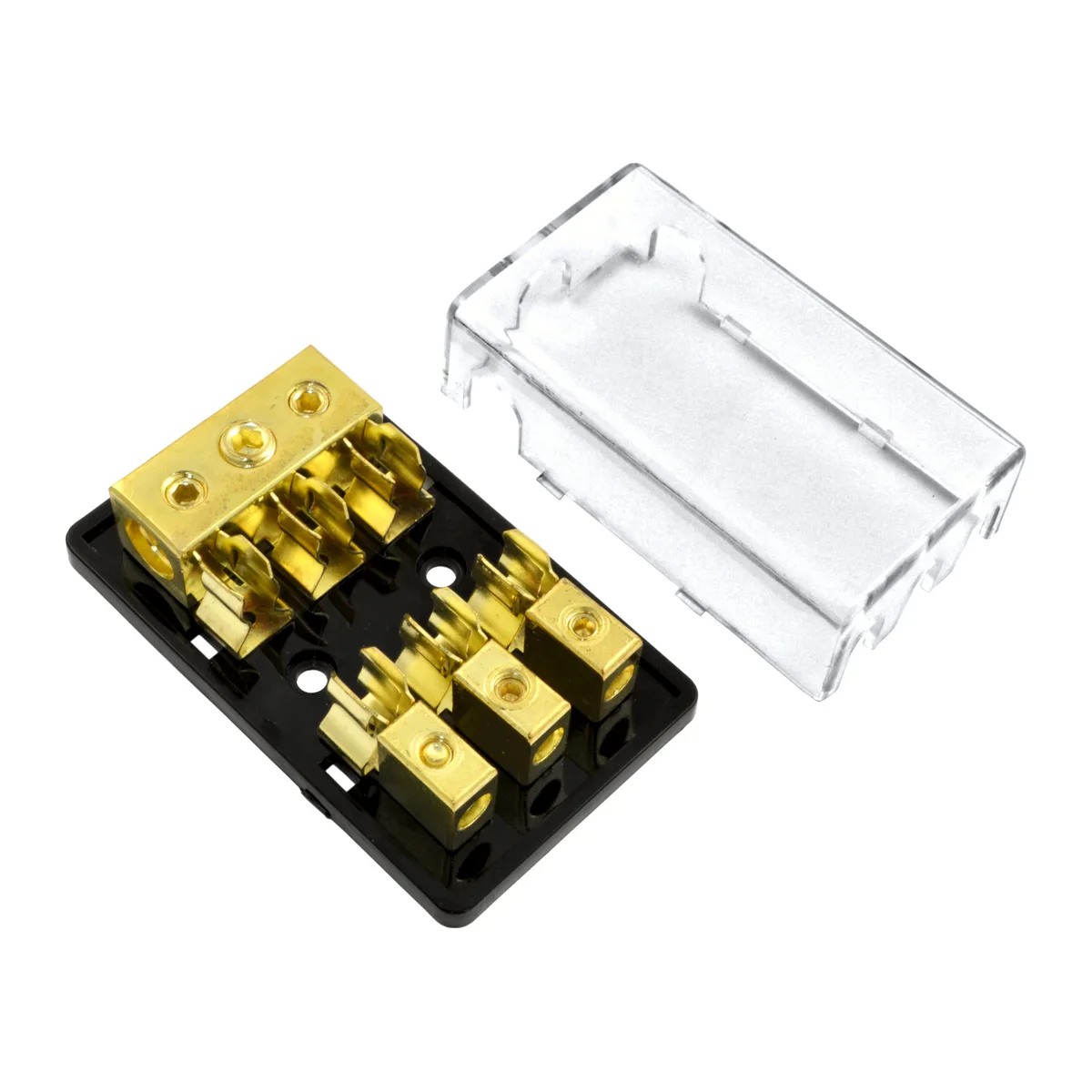 The Wires Zone The Wires Zone AGUDB-3 Distribution Block 3 Position 4 GA In 8 GA Out — product photo
