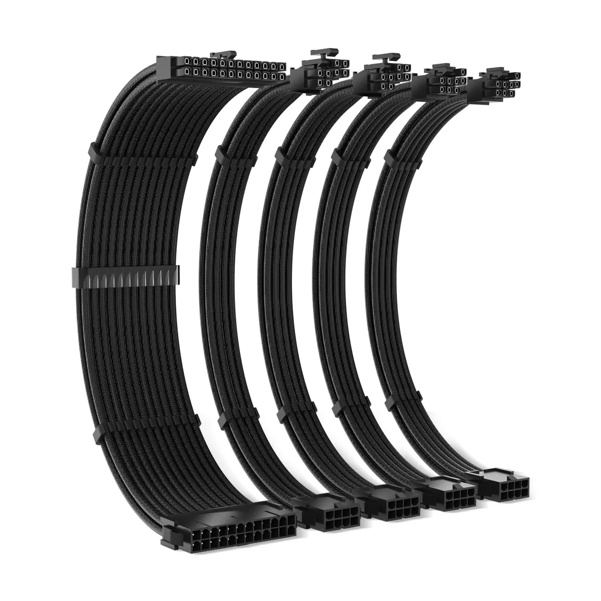 Vszerda Vszerda 18AWG PSU cable extension kit 24pin ATX 4+4pin EPS 6+2pin PCIe 30cm black 14 combs — product photo