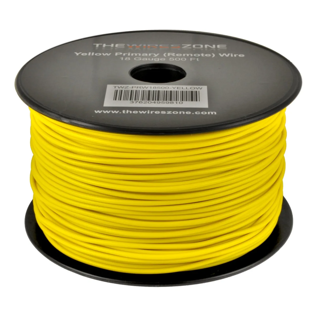 The Wires Zone The Wires Zone PRW18500-YELLOW 18 AWG 500 ft CCA amplifier wire — product photo