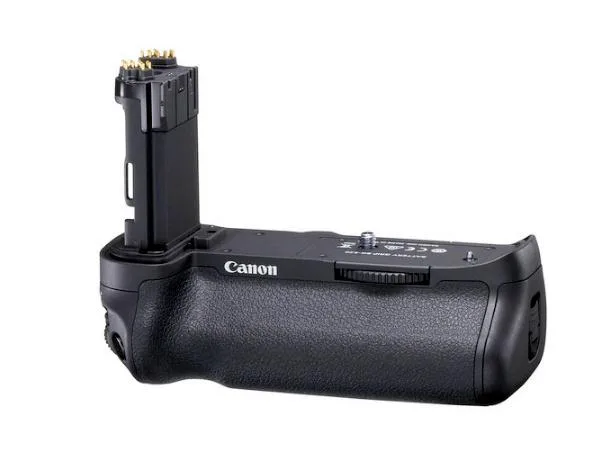Black vertical battery grip with duplicate shutter button and control dials for Canon EOS 5D Mark IV