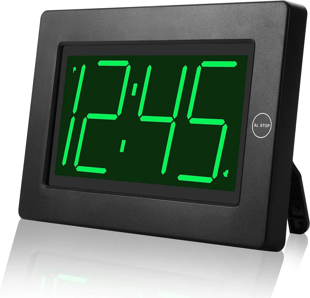 PISKEKAT PISKEKAT Digital Alarm Clock 8" Screen 3" Digits Battery Operated Office Equipment — product photo
