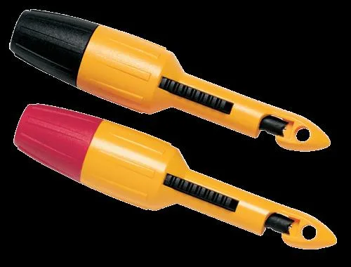 Three Fluke TP82 insulation piercing clips red black yellow 4 in 5 A 60 V 0.08 in tip