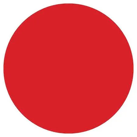 Red circular paper labels on a roll 500 count 3 inch diameter Brady 30666