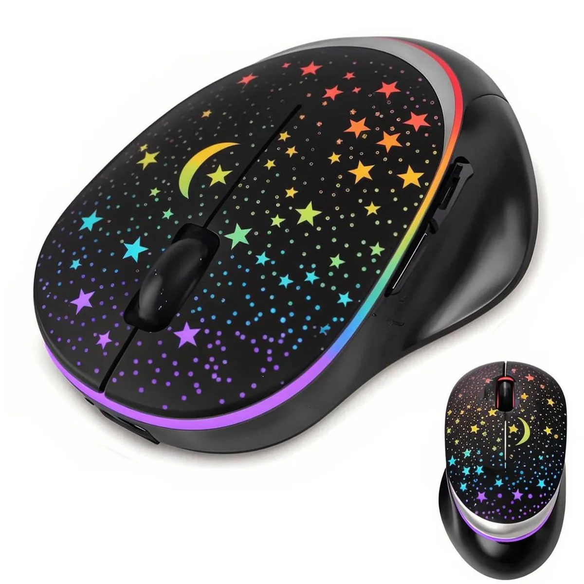  elec Space Gaming Mouse 2.4G BT5.1 RGB 80g 111x69x37mm Black — product photo