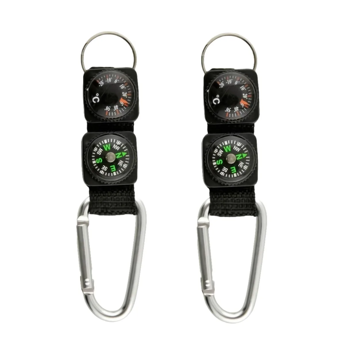 Airwheel O0R8 Carabiner Compass Thermometer 2-Pack Black — product photo