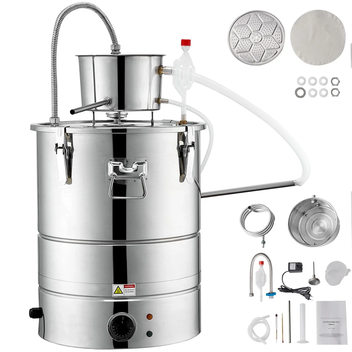 VEVOR VEVOR 50L Alcohol Still 2800W 304 Condenser Silver — product photo