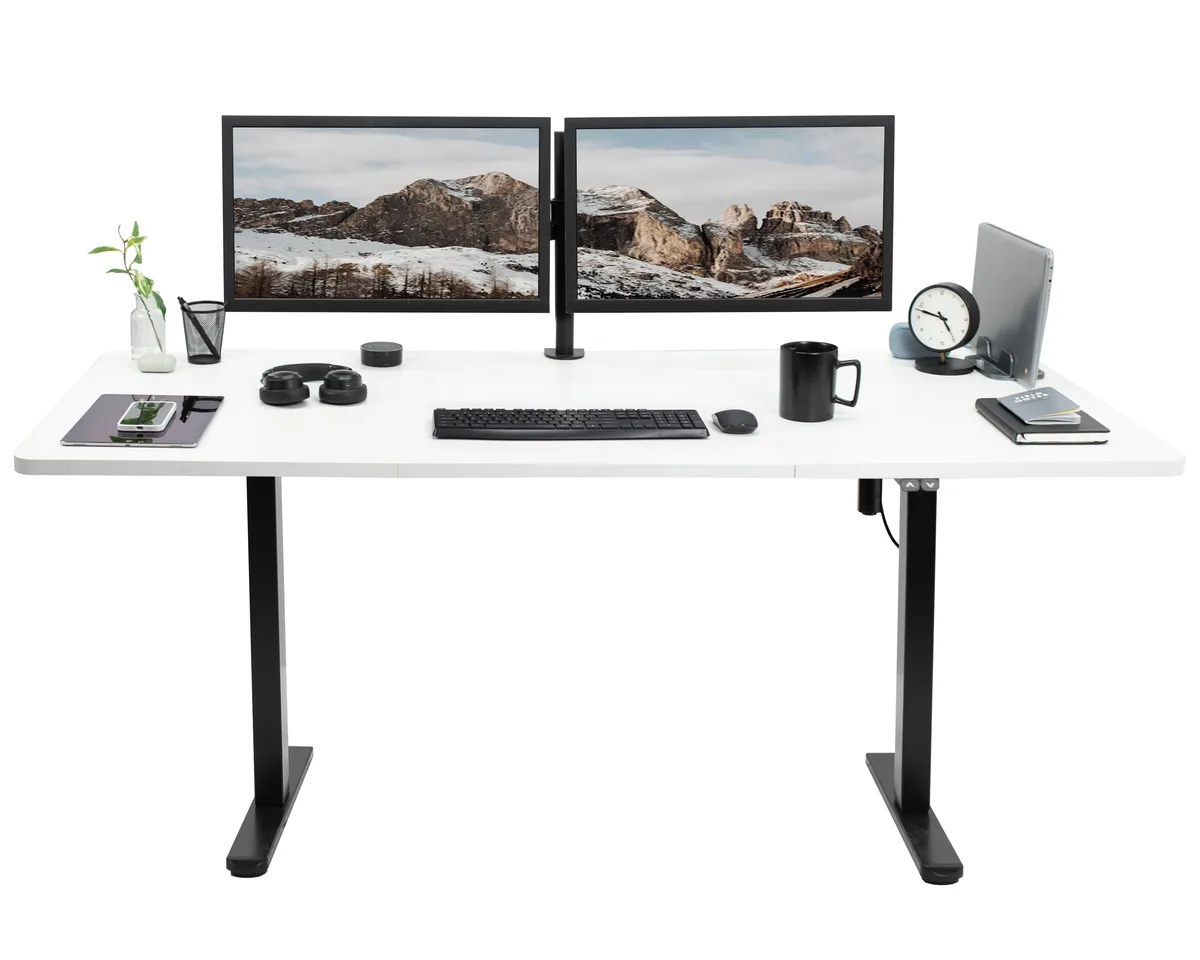VIVO VIVO Electric Stand Up Desk 71 x 30 White Top Black Frame — product photo
