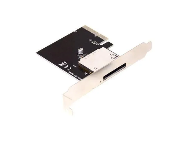 Green circuit board with silver CFexpress Type-B slot and gold PCIe edge connector
