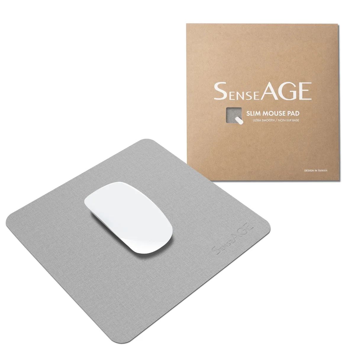  SenseAGE Slim Mouse Mat 8.66 x 8.66 in Light Grey — product photo