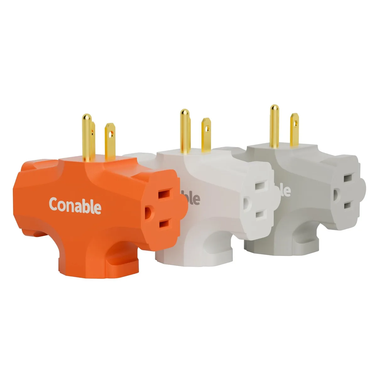  Coleman Cable 3-Outlet Power Splitter Cord T-Shape 3-Pack Grey 15A 125V 1875W — product photo