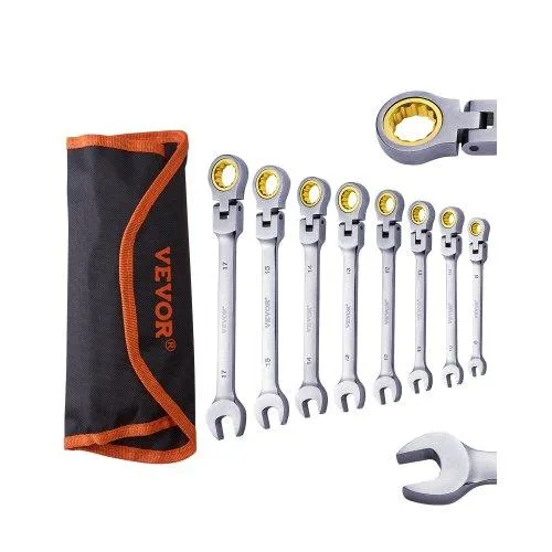 VEVOR VEVOR 8-Piece Flex-Head Ratcheting Wrench Set 8-17mm Antique Bronze — product photo