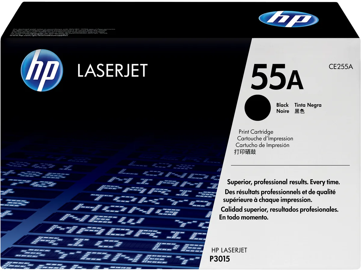 HP HP CE255A (55A) Black Toner Cartridge 6000 Pages toner cartridges (genuine brands) — product photo