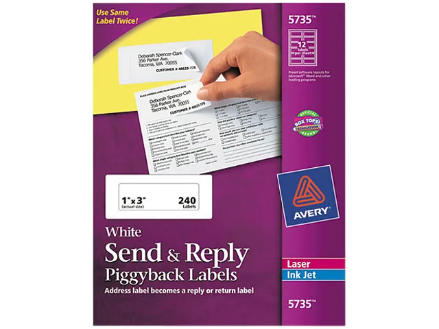 Avery Avery 5735 Piggyback Mailing Labels 240 labels — product photo