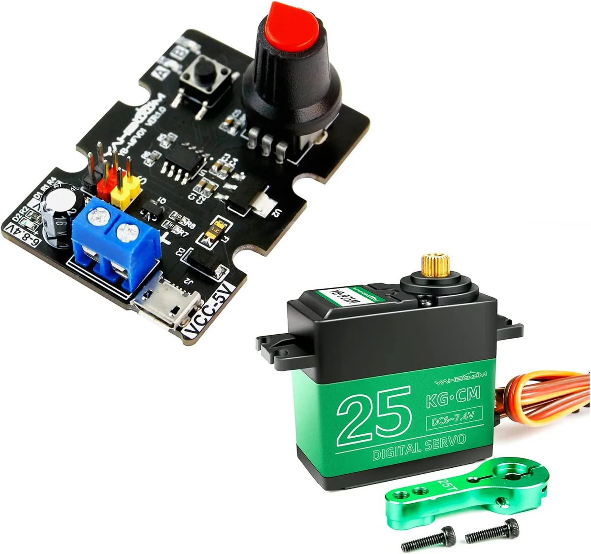 yahboom yahboom RC Servo Tester 1 Channel Micro USB &amp; 25kg Digital Servo 180° 3218 — product photo