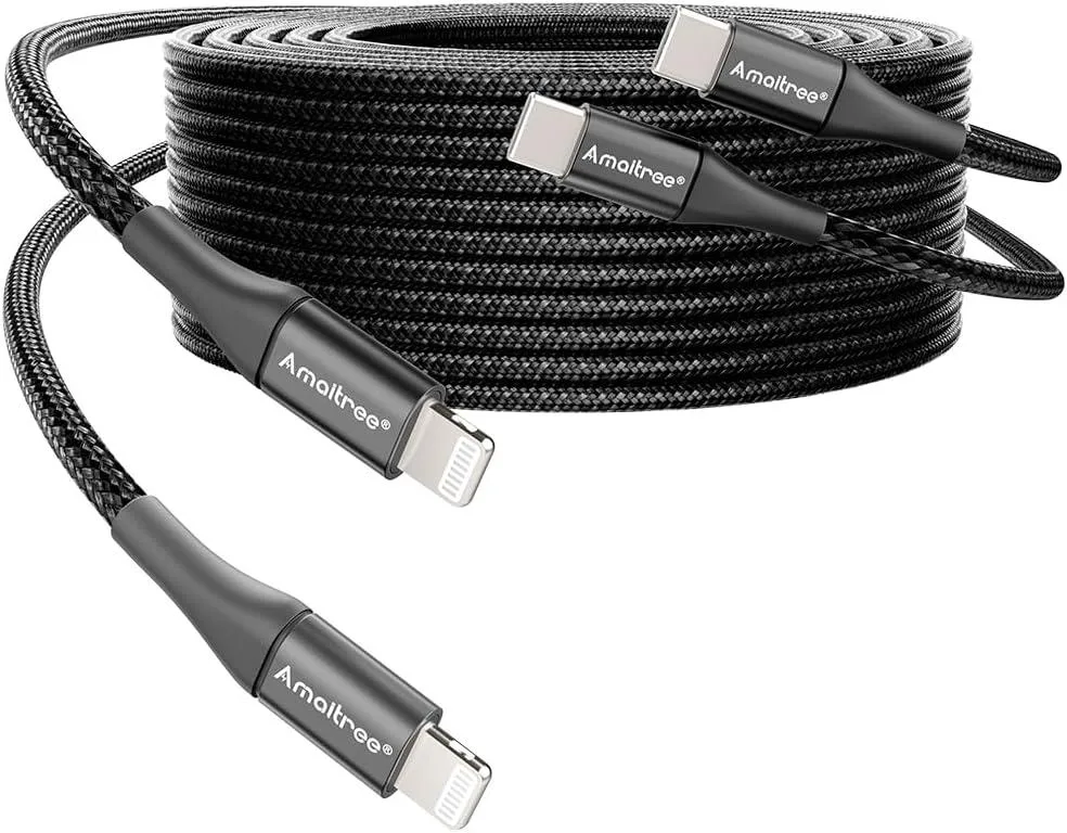 MCHOSE MCHOSE USB-C to Lightning Cable MFi 4ft 2-Pack Black — product photo