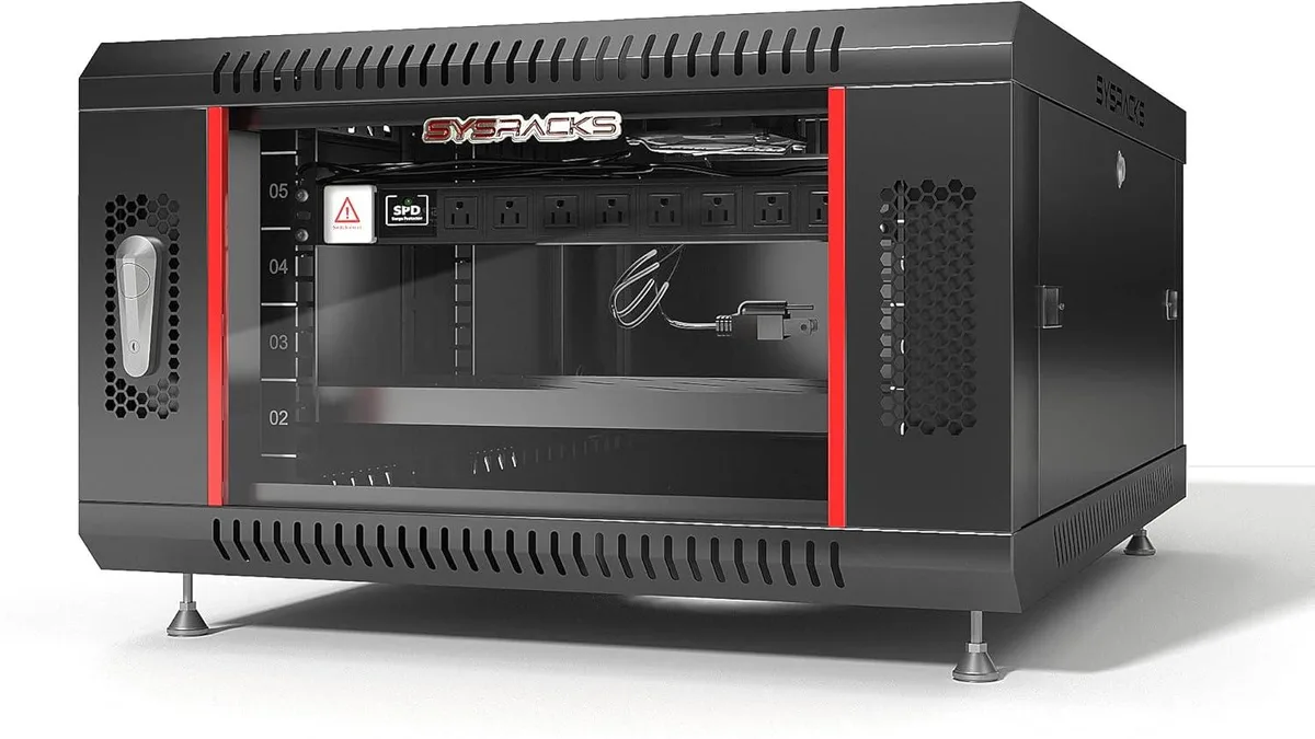 PISKEKAT PISKEKAT 19 Inch Wall Mount Server Rack 6U 24" Deep Black — product photo