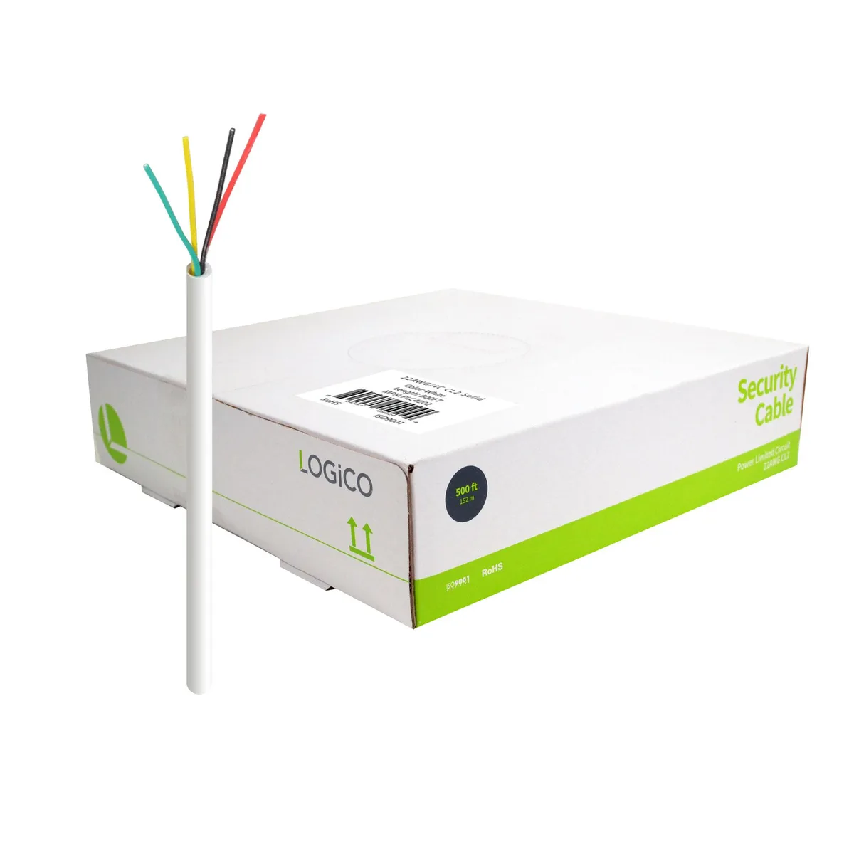 Logico Logico PLC4202 22AWG 4C Security Wire 500ft 152m White — product photo