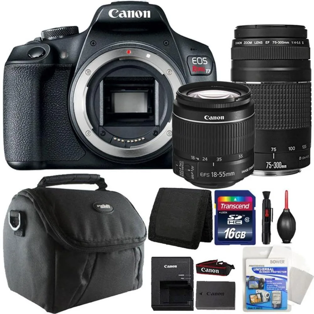 Canon Canon EOS Rebel T7 DSLR Camera 18-55mm 75-300mm Accessory Kit — product photo