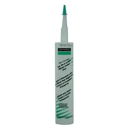 10 oz clear silicone sealant cartridge with nozzle tip