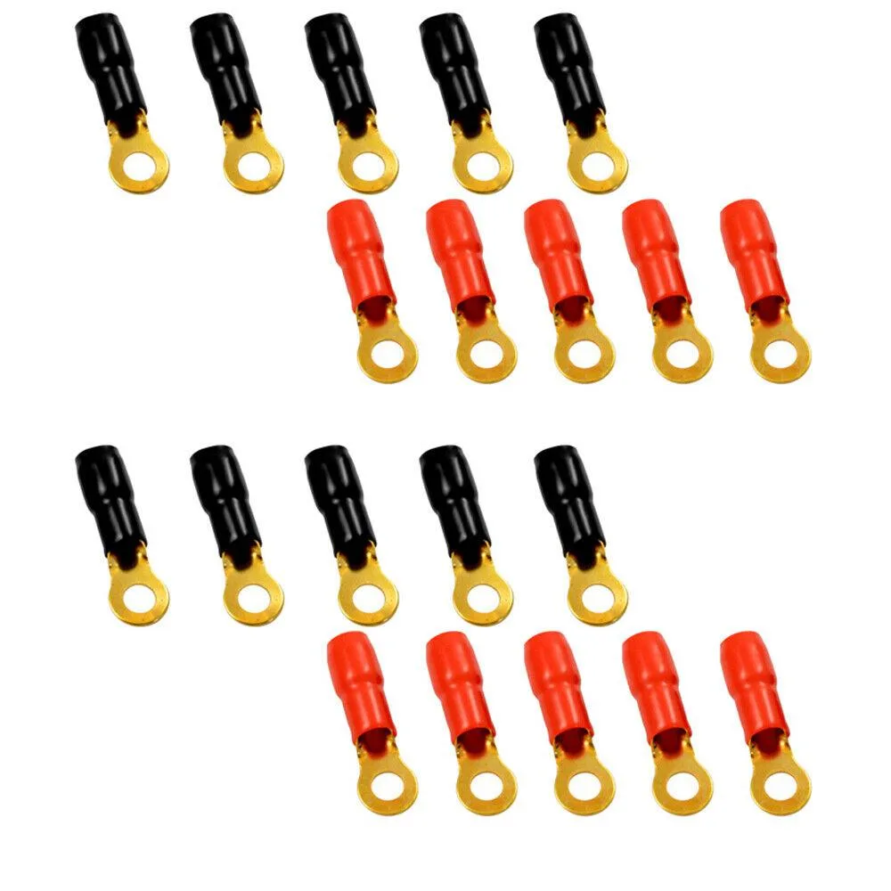 The Wires Zone The Wires Zone 4 AWG 5/16" Gold Plated Ring Terminals 50 pack — product photo