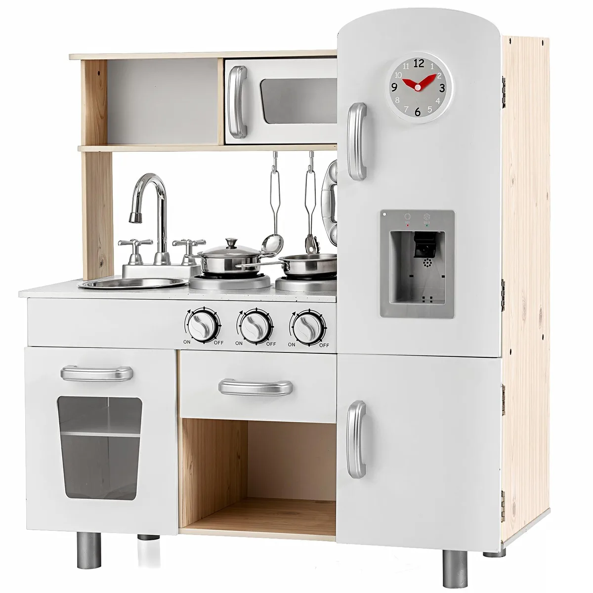 SlickBlue SlickBlue Vintage Play Kitchen Pretend Play White 28.5" x 11.5" x 32 — product photo