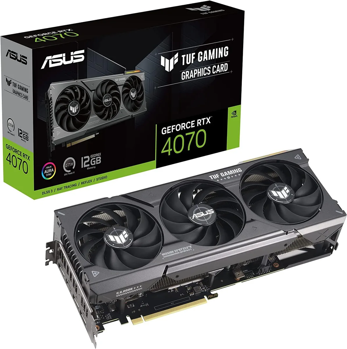 ASUS ASUS TUF Gaming RTX 4070 OC Edition 12GB GDDR6X graphics card — product photo