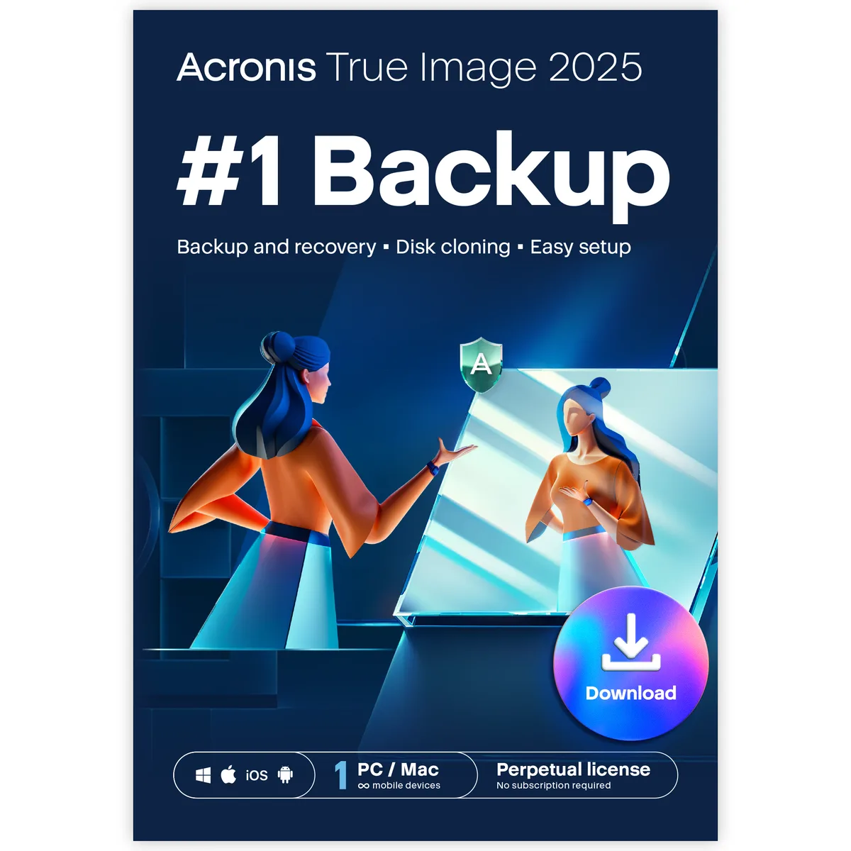 Acronis Inc. Acronis True Image 2025 Backup HOVDSHZZS Perpetual 1 Device Windows Mac Download — product photo