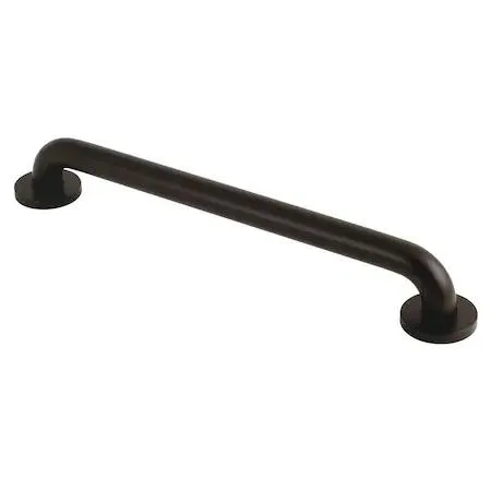 Brass grab bar, straight cylindrical form, brushed finish, 20-13/16 inch length