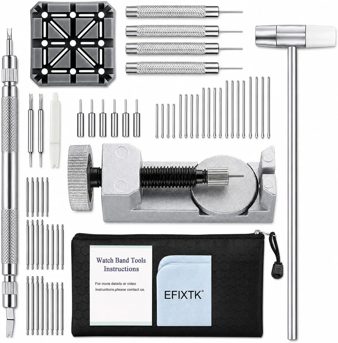 ETEIZU ETEIZU Watch Link Removal Kit with 20 Spring Bars 20 Cotter Pins — product photo