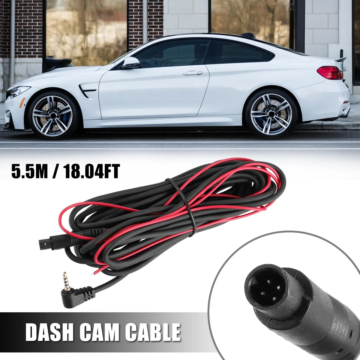 Unique-Bargains Unique-Bargains 4 Pin 5.5m 18Ft Dash Cam Rearview Backup Camera Extension Cable Car Electronics Accessory — product photo