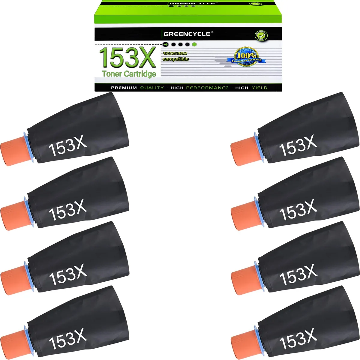 GREENCYCLE GREENCYCLE W1530X 153X Compatible Black Toner Cartridge 8-Pack — product photo