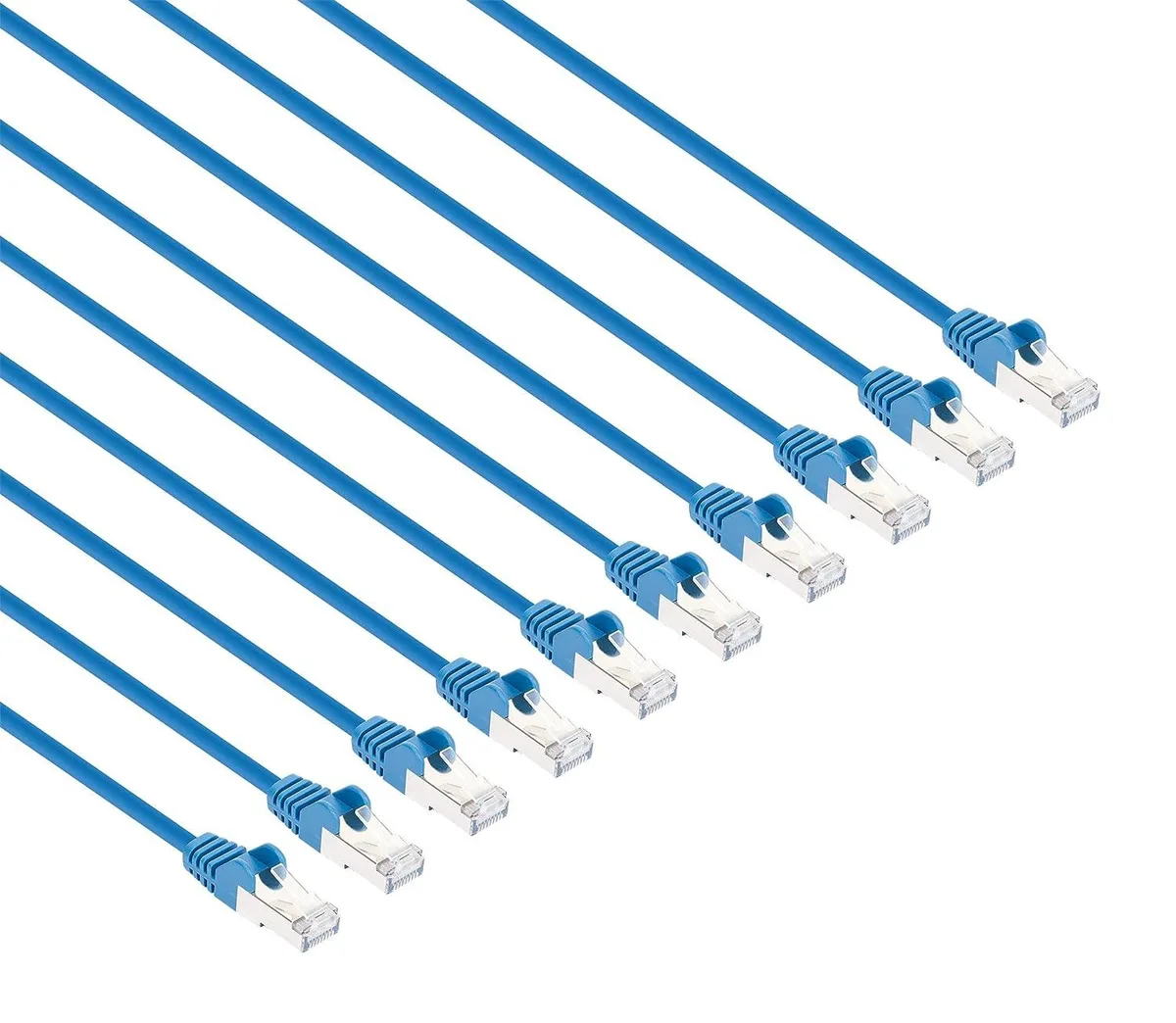 Intellinet Network Solutions Intellinet Network Solutions Cat8.1 U/FTP Slim Ethernet Cable 1.5 ft Blue 10-Pack — product photo
