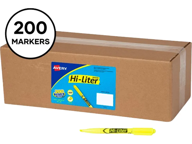 Avery Avery 23825 Fluorescent Yellow Highlighters 200 Pack — product photo