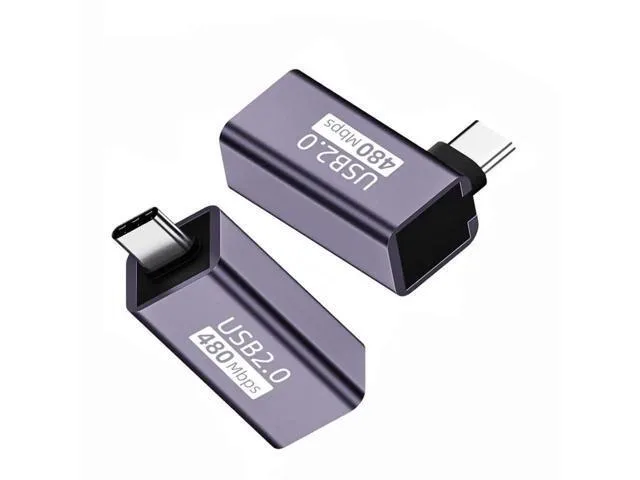 LORDWORLD LORDWORLD USB-C Male to USB 2.0 Type B Female 90° Adapter 2-Pack — product photo