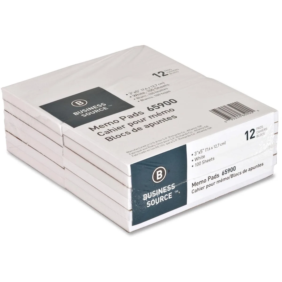 Business Source Business Source 65900 Memo Pad 12-pack 15lb 100 sheets — product photo